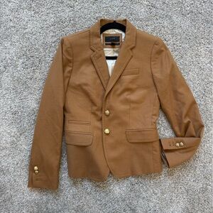 J.Crew Schoolboy Blazer Camel Gold Button Wool Blend Jacket Women’s Size 2